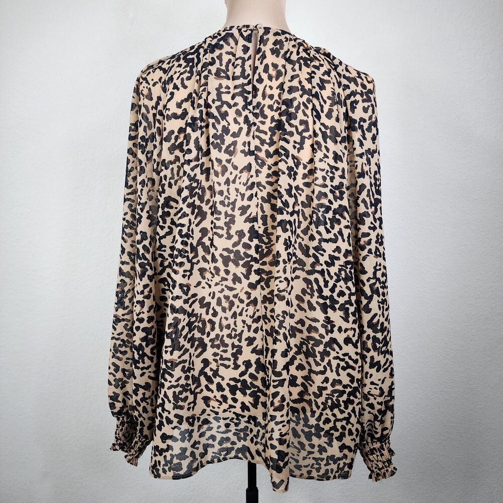 Ava & Viv 2x Leopard Cheetah Print Long Sleeve Bl… - image 5